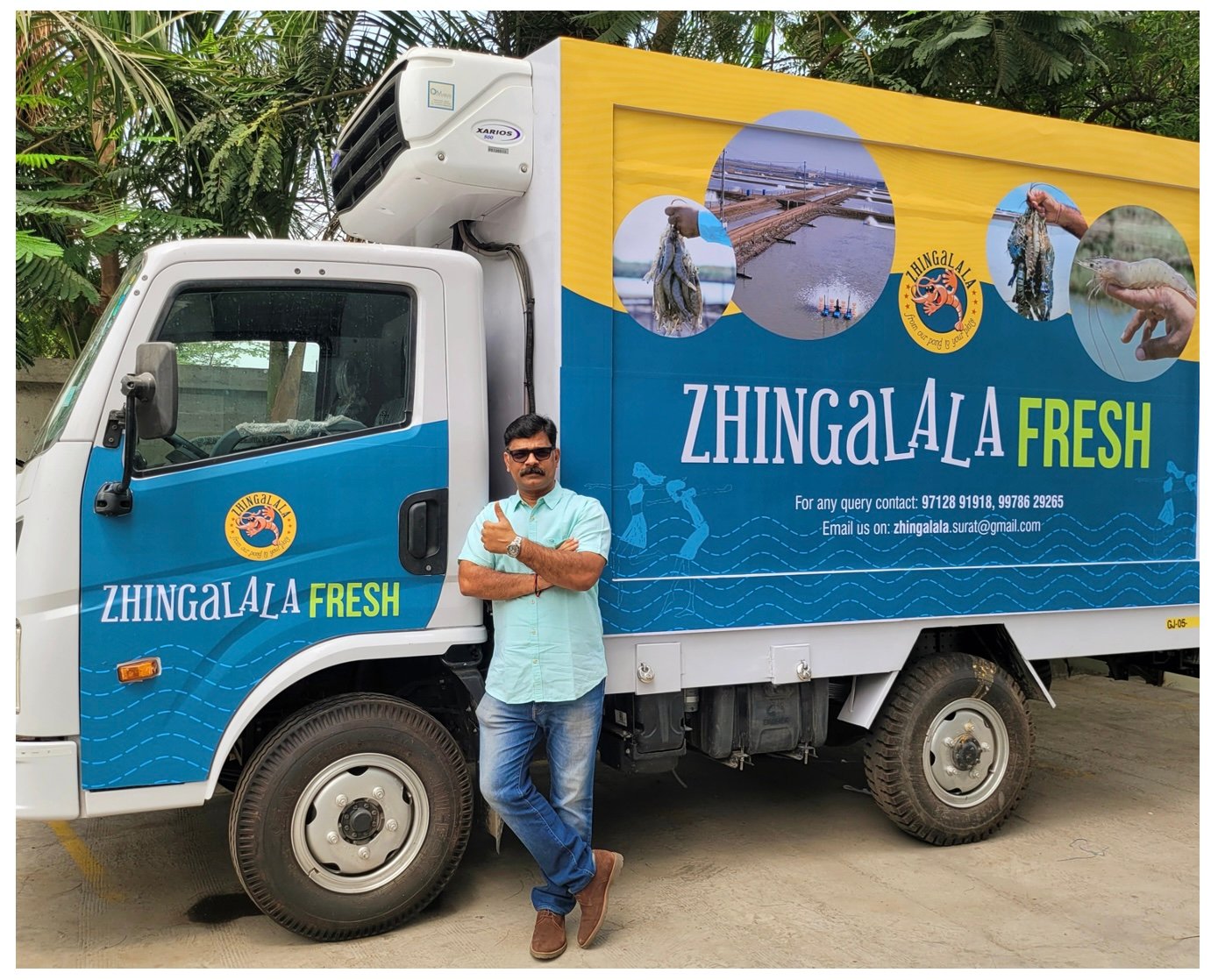 Zhingalala Fresh refrigerated delivery truck with Dr. Manoj Sharma